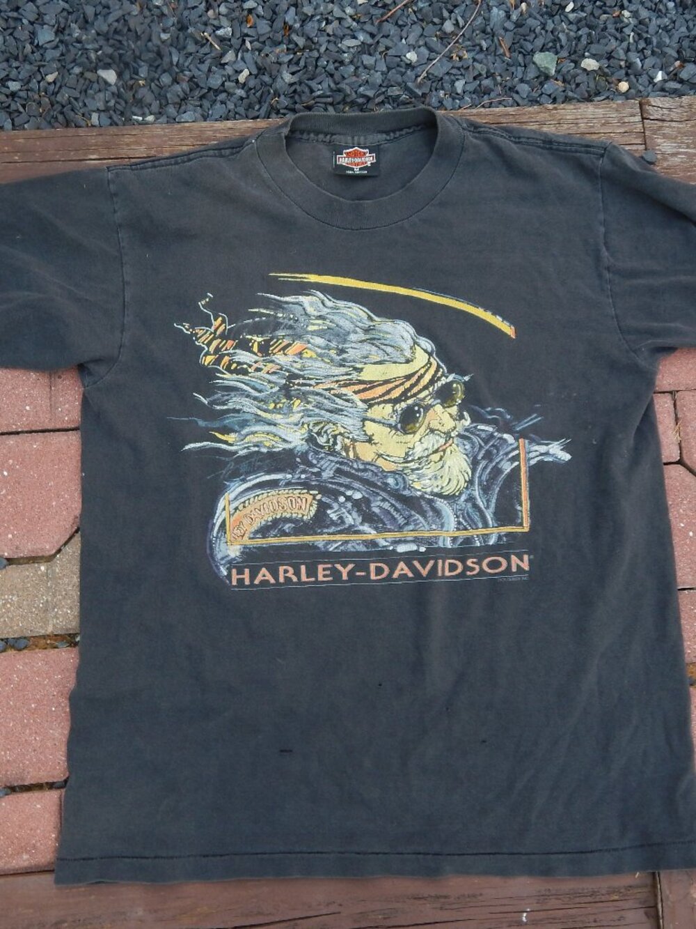 Vintage Harley Davison Free Riding Rider Size Medium T Shirt HOLUBEK RARE